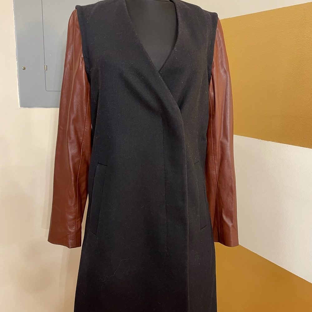 Wool and leather coat/vest